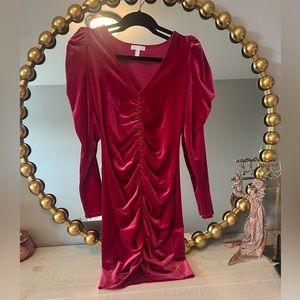 Red/Magenta Velvet Leith Holiday Dress